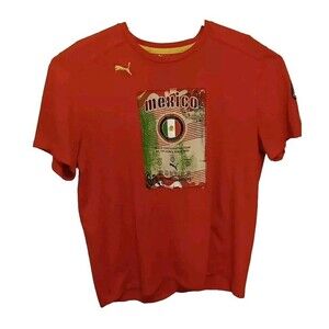 PUMA Women’s L Red Mexico Soccer T-Shirt Short Sleeve Football Tee